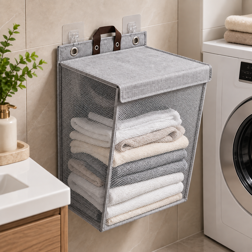 MAKEROOM Laundry Set – kosz FoldBasket™ w kolorze szarym